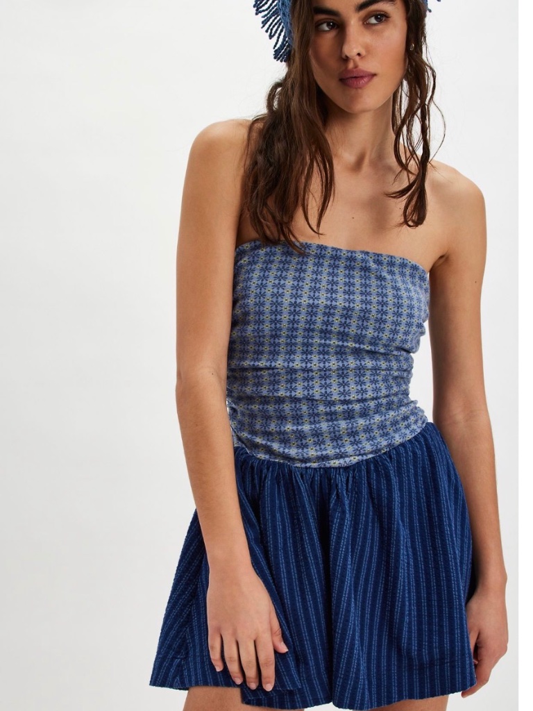 Free People Reina Mini Dress Xs Bluebell- Perfect For Summer!